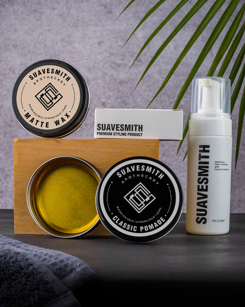 Grooming Combo : Hydrating Foam Cleanser + Texturing Matte Wax + Classic Pomade